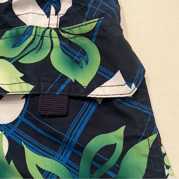 HANG TEN BOYS FLORAL SWIM TRUNKS/SHORTS SIZE MEDIUM. BLUE/WHITE/GREEN. - Picture 6 of 11